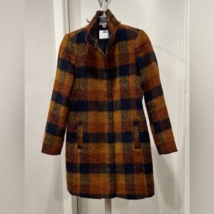 Old Navy Brown and Orange Plaid Jacket